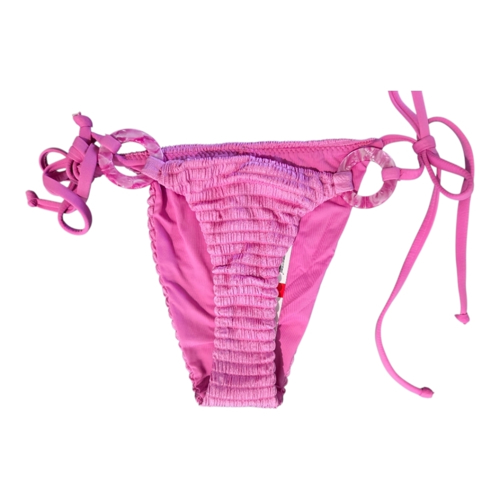 Isabella Rose Vibrant Pink Bikini Bottom with Adjustable Ties, XSmall